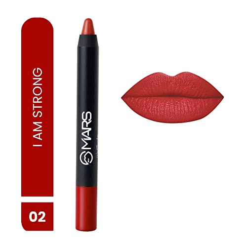 MARS Long Lasting Crayon Lipstick up to 12 Hours Stay | Matte Finish | Waterproof | Won't Smudge Won't Budge Lip Crayon (3.5 gm) (10-Girl Power)