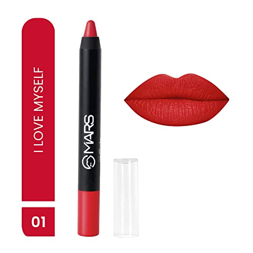 MARS Long Lasting Crayon Lipstick up to 12 Hours Stay | Matte Finish | Waterproof | Won't Smudge Won't Budge Lip Crayon (3.5 gm) (10-Girl Power)