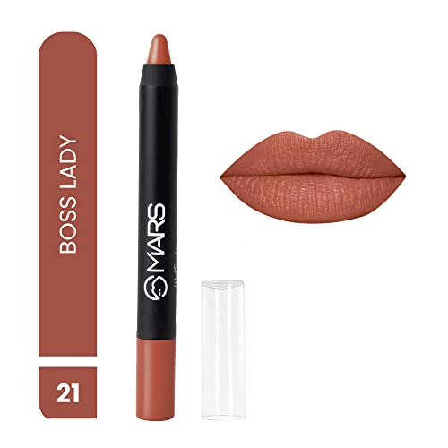 MARS Long Lasting Crayon Lipstick up to 12 Hours Stay | Matte Finish | Waterproof | Won't Smudge Won't Budge Lip Crayon (3.5 gm) (10-Girl Power)