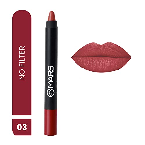 MARS Long Lasting Crayon Lipstick up to 12 Hours Stay | Matte Finish | Waterproof | Won't Smudge Won't Budge Lip Crayon (3.5 gm) (10-Girl Power)
