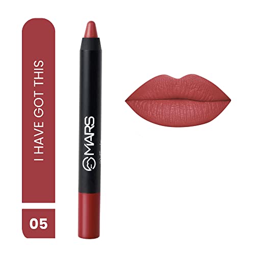 MARS Long Lasting Crayon Lipstick up to 12 Hours Stay | Matte Finish | Waterproof | Won't Smudge Won't Budge Lip Crayon (3.5 gm) (10-Girl Power)