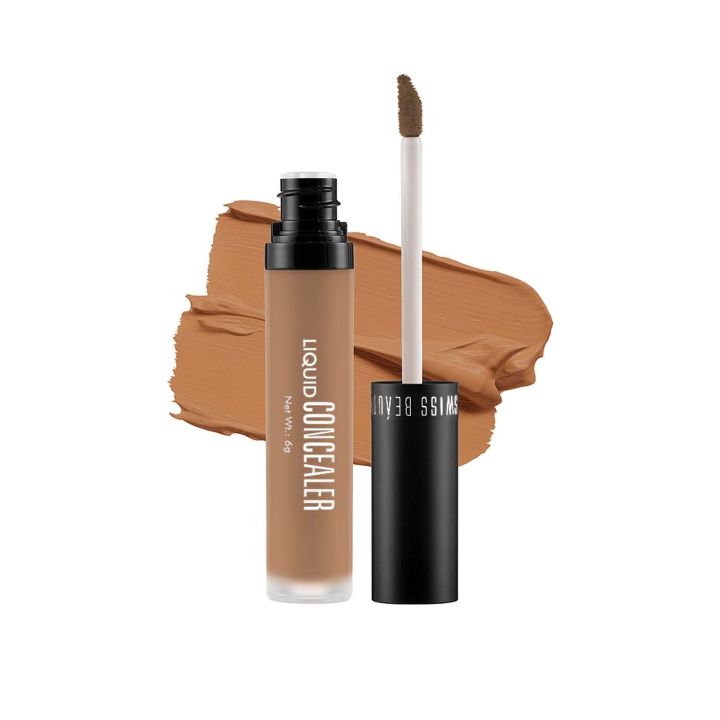 Swiss Beauty Liquid Light Weight Concealer With Full Coverage, Easily Blendable Concealer For Face Make-Up With Matte Finish | Shade- 04 Medium - Beige, 6g