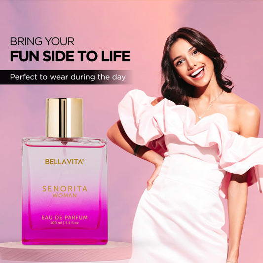 Bella Vita Luxury Women Senorita 100ml Eau De Parfum Liquid Perfume With Yuzu, Lotus, Magnolia & Musk | Fresh & Fruity Long Lasting Edp Fragrance Scent