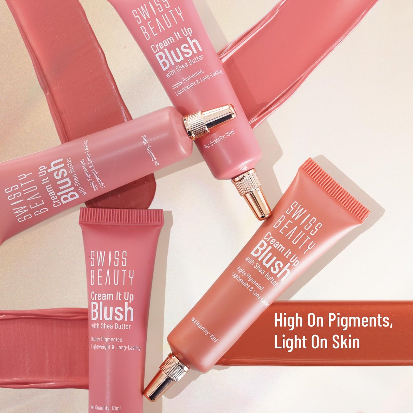 Swiss Beauty Cream It Up Blusher | Highly Pigmented | Long-lasting | Buildable & Blendable | All Skin Types | Shade- Cheeky Peach, 10ml