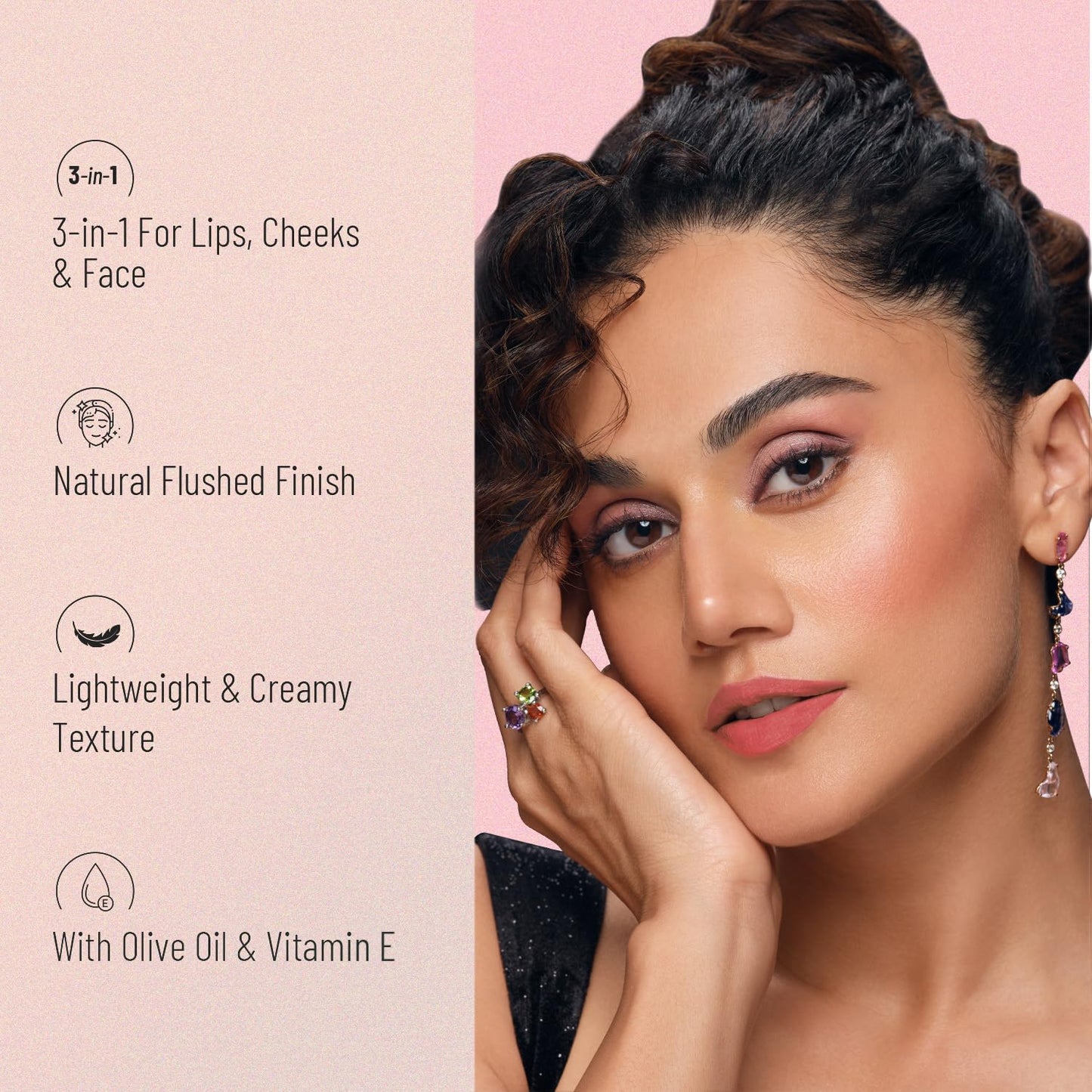 Swiss Beauty 3-in-1 Cream N'Tint for Lips,eyes and cheeks| Long lasting and easily blendable | With Jojoba oil and Glycerine | Shade - Fruity Fig, 8Gm|