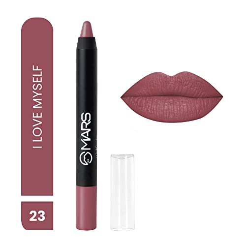 MARS Long Lasting Crayon Lipstick up to 12 Hours Stay | Matte Finish | Waterproof | Won't Smudge Won't Budge Lip Crayon (3.5 gm) (10-Girl Power)