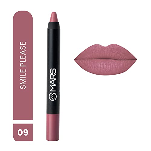 MARS Long Lasting Crayon Lipstick up to 12 Hours Stay | Matte Finish | Waterproof | Won't Smudge Won't Budge Lip Crayon (3.5 gm) (10-Girl Power)