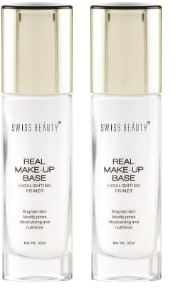 Swiss Beauty Real Makeup Base Highlighting Primer| Skin-Hydrating Poreless Primer With Natural Glow Finish For Face Makeup |Shade - Natural Tint, 32Ml
