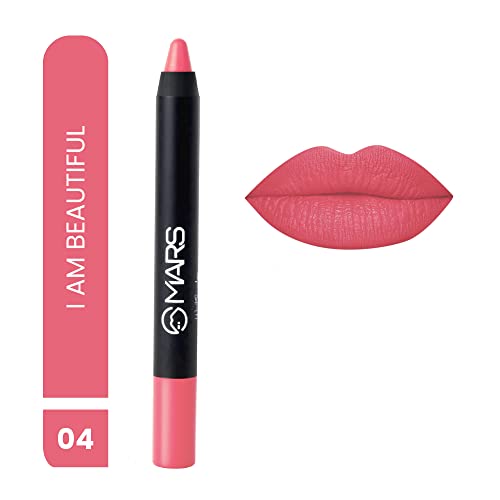 MARS Long Lasting Crayon Lipstick up to 12 Hours Stay | Matte Finish | Waterproof | Won't Smudge Won't Budge Lip Crayon (3.5 gm) (10-Girl Power)