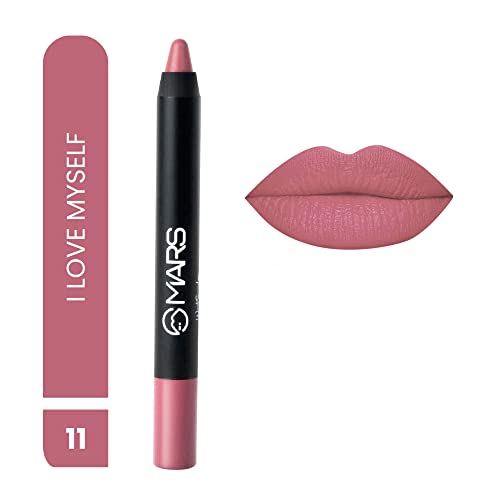 MARS Long Lasting Crayon Lipstick up to 12 Hours Stay | Matte Finish | Waterproof | Won't Smudge Won't Budge Lip Crayon (3.5 gm) (10-Girl Power)