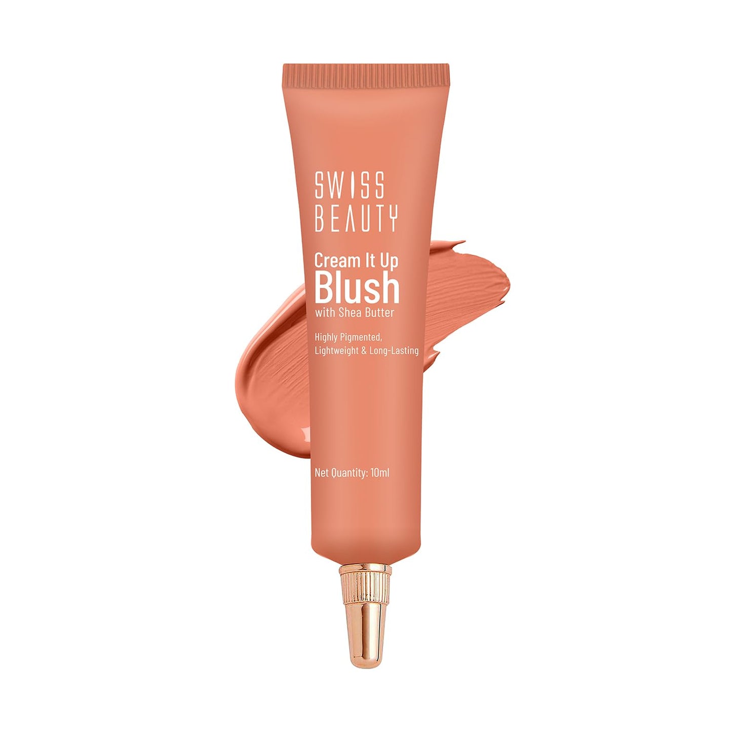 Swiss Beauty Cream It Up Blusher | Highly Pigmented | Long-lasting | Buildable & Blendable | All Skin Types | Shade- Cheeky Peach, 10ml