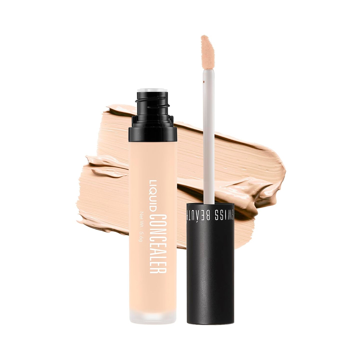 Swiss Beauty Liquid Light Weight Concealer With Full Coverage, Easily Blendable Concealer For Face Make-Up With Matte Finish | Shade- 04 Medium - Beige, 6g
