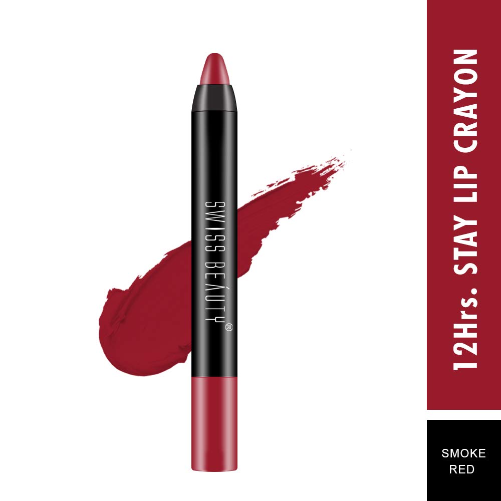 Swiss Beauty 12 Hrs. Stay Matte Lip Crayon, Artist Nude, 3g - Long Lasting, Waterproof, Super Stay, Matte Finish Lip Crayon, Long Wear, Crayon Lipstick