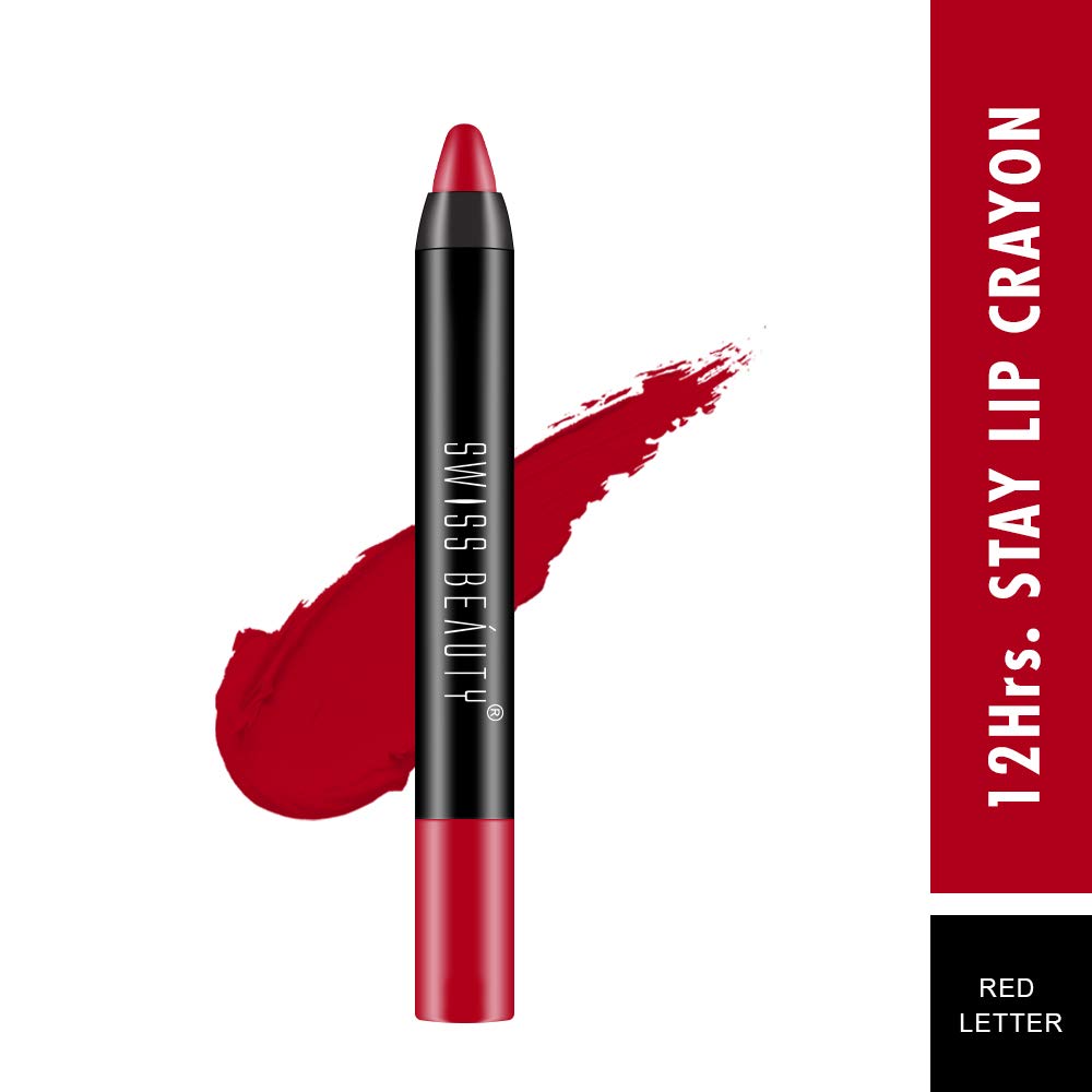 Swiss Beauty 12 Hrs. Stay Matte Lip Crayon, Artist Nude, 3g - Long Lasting, Waterproof, Super Stay, Matte Finish Lip Crayon, Long Wear, Crayon Lipstick