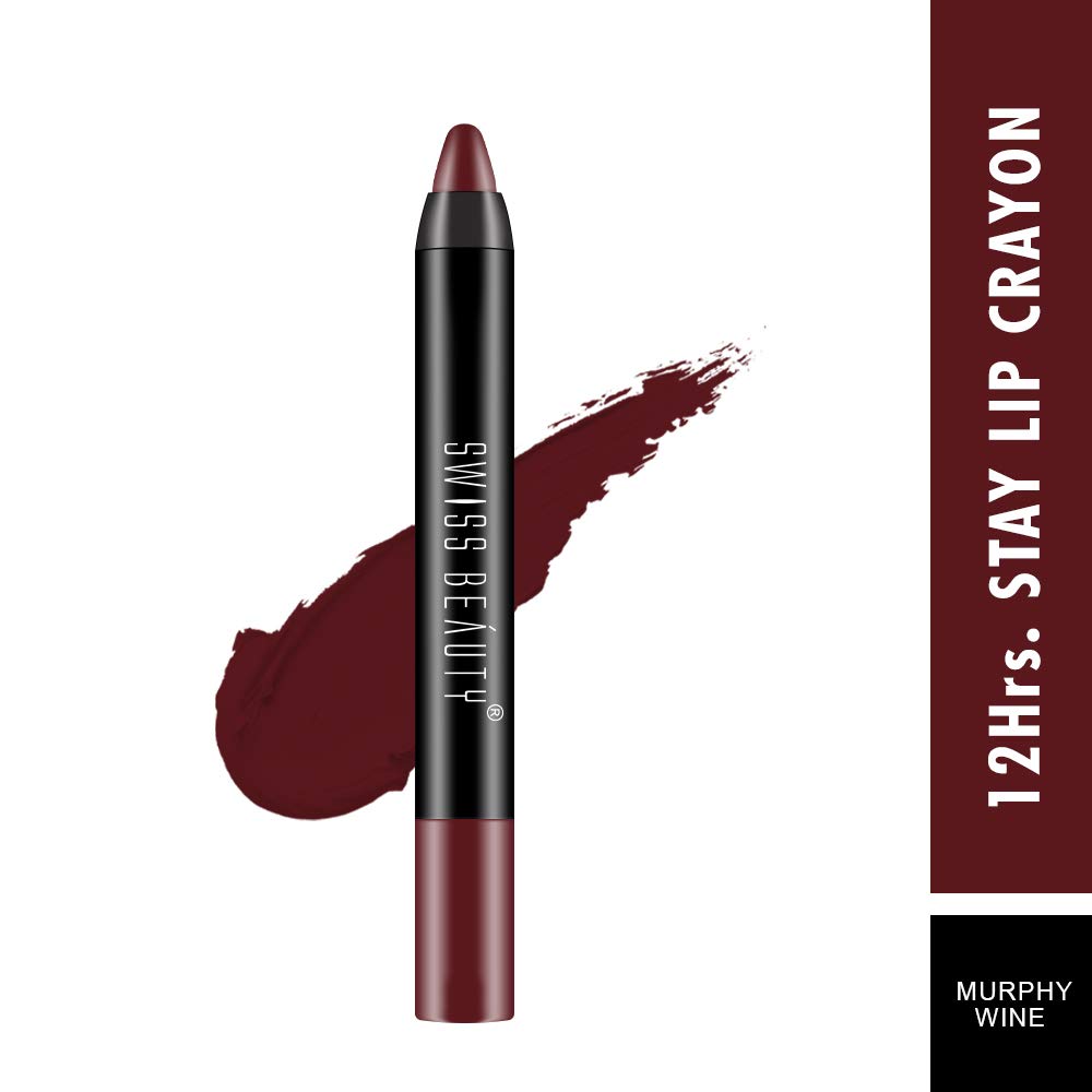 Swiss Beauty 12 Hrs. Stay Matte Lip Crayon, Artist Nude, 3g - Long Lasting, Waterproof, Super Stay, Matte Finish Lip Crayon, Long Wear, Crayon Lipstick