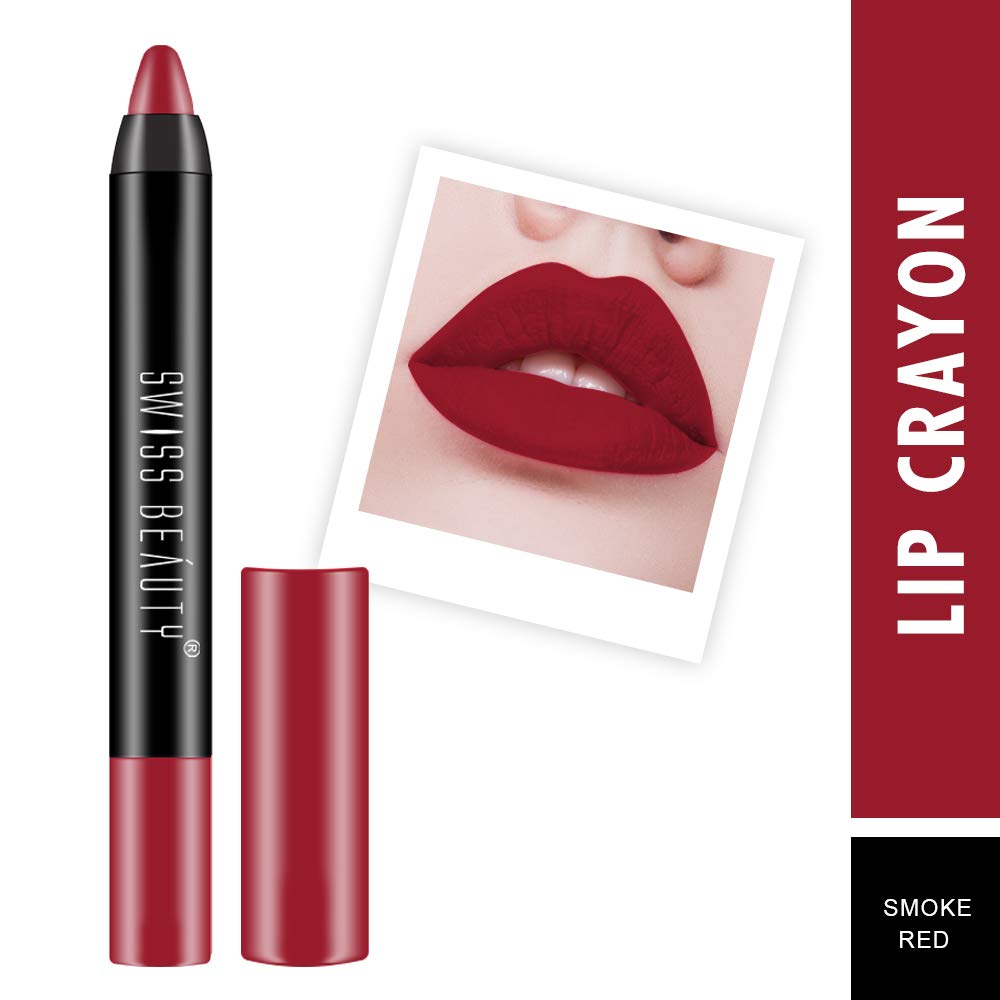 Swiss Beauty 12 Hrs. Stay Matte Lip Crayon, Artist Nude, 3g - Long Lasting, Waterproof, Super Stay, Matte Finish Lip Crayon, Long Wear, Crayon Lipstick