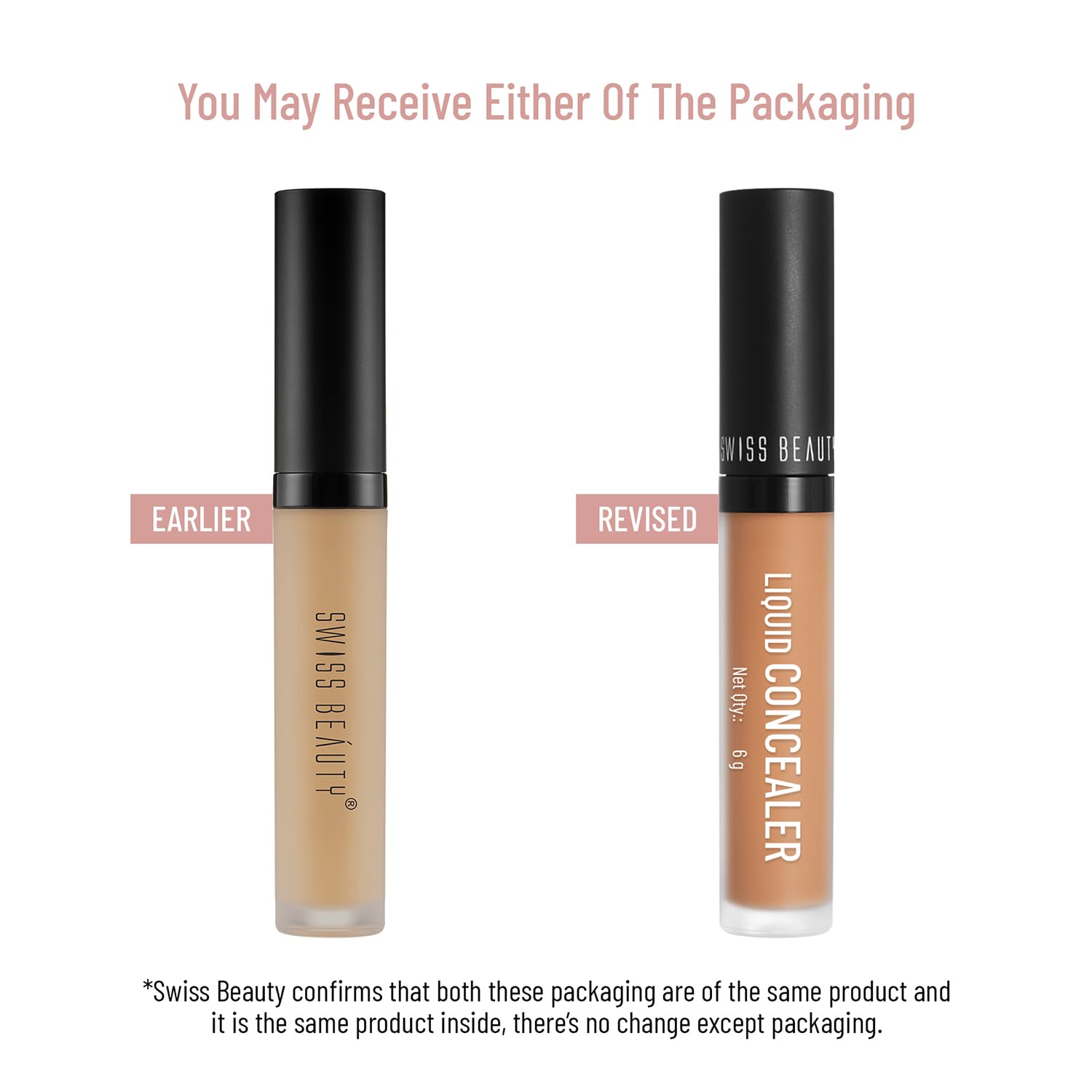 Swiss Beauty Liquid Light Weight Concealer With Full Coverage, Easily Blendable Concealer For Face Make-Up With Matte Finish | Shade- 04 Medium - Beige, 6g
