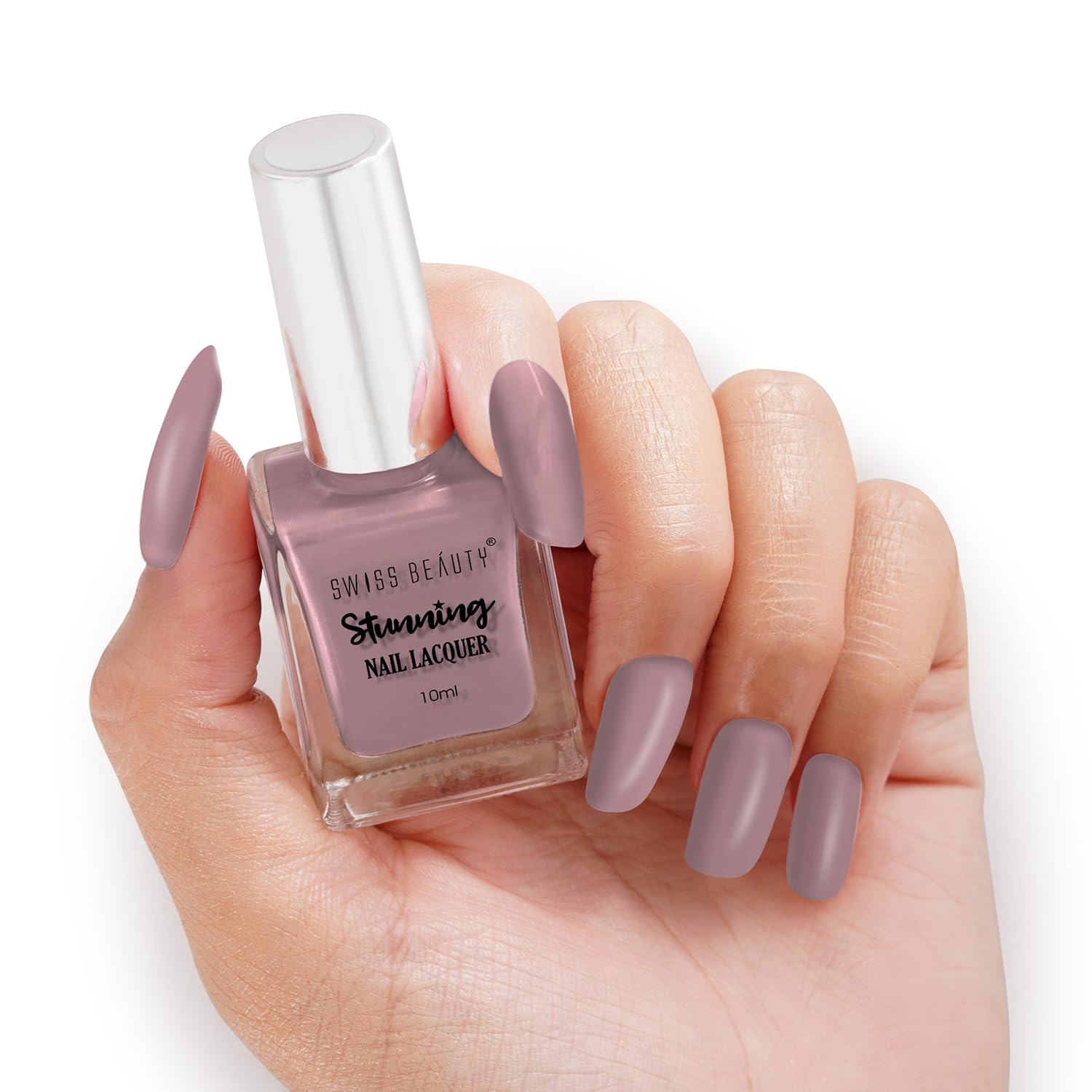 SWISS BEAUTY Stunning Matte Finish Nail Lacquer | Chip Resistant, Quick Drying Nail Paint | Highly Pigmented With High Shine Nail Polish | Shade - Brown Teddy,10 Ml