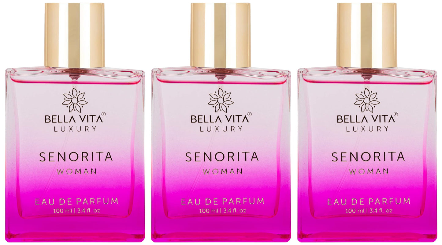 Bella Vita Luxury Women Senorita 100ml Eau De Parfum Liquid Perfume With Yuzu, Lotus, Magnolia & Musk | Fresh & Fruity Long Lasting Edp Fragrance Scent