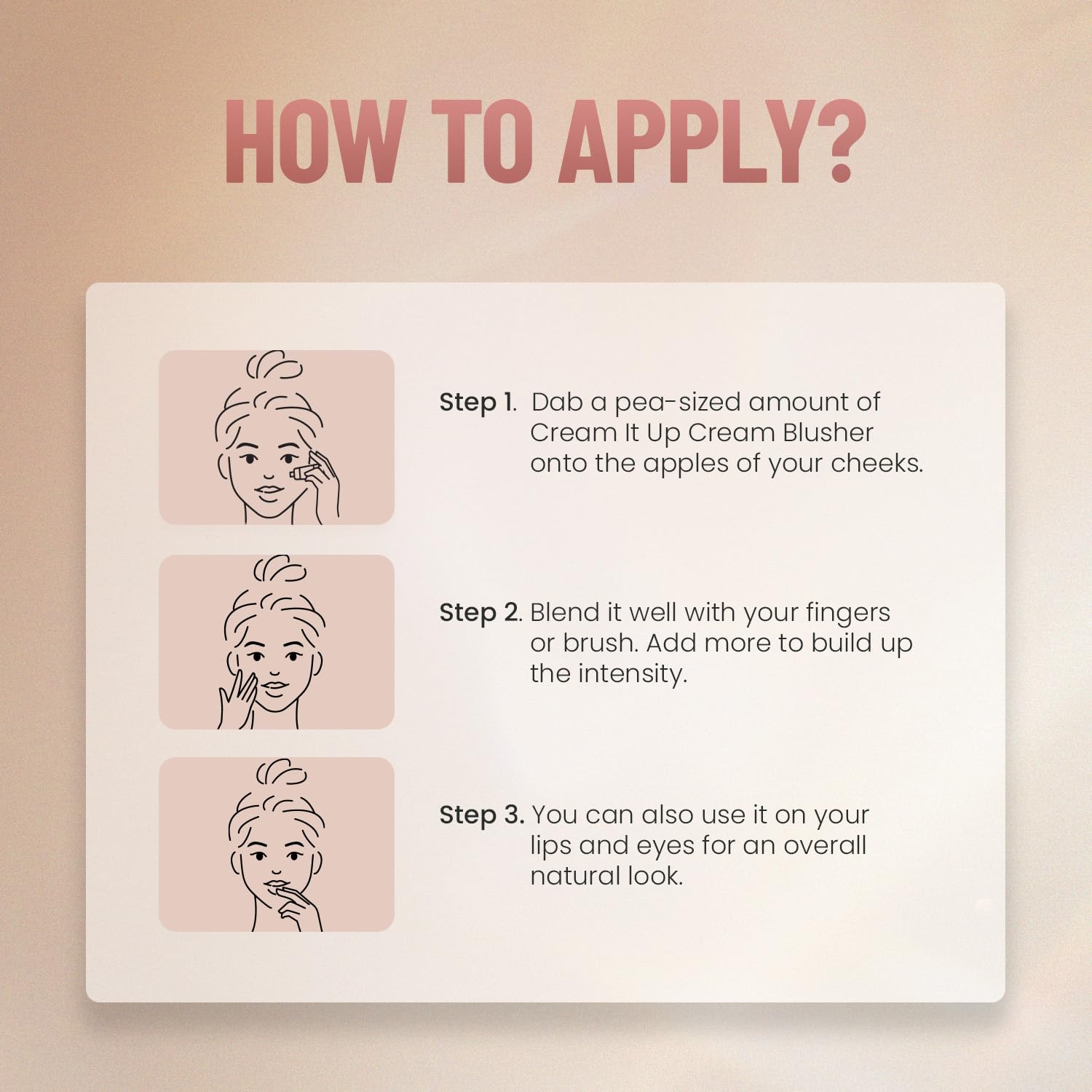 Swiss Beauty Cream It Up Blusher | Highly Pigmented | Long-lasting | Buildable & Blendable | All Skin Types | Shade- Cheeky Peach, 10ml