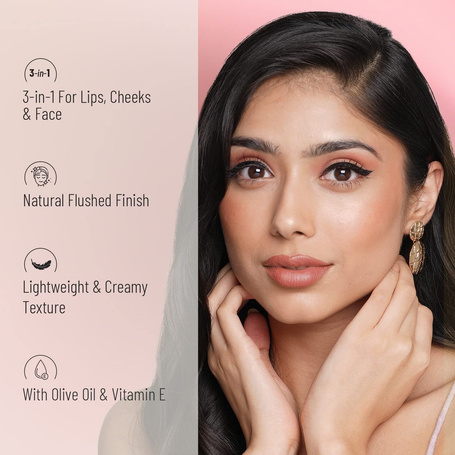 Swiss Beauty Lip, Cheek And Eyeshadow Tint With Goodness Of Vitamin E And Olive Oil | Natural Flushing Glow | Long Lasting Nourishment | Sls & Paraben Free | Shade - Rose Apple, 8Gm|