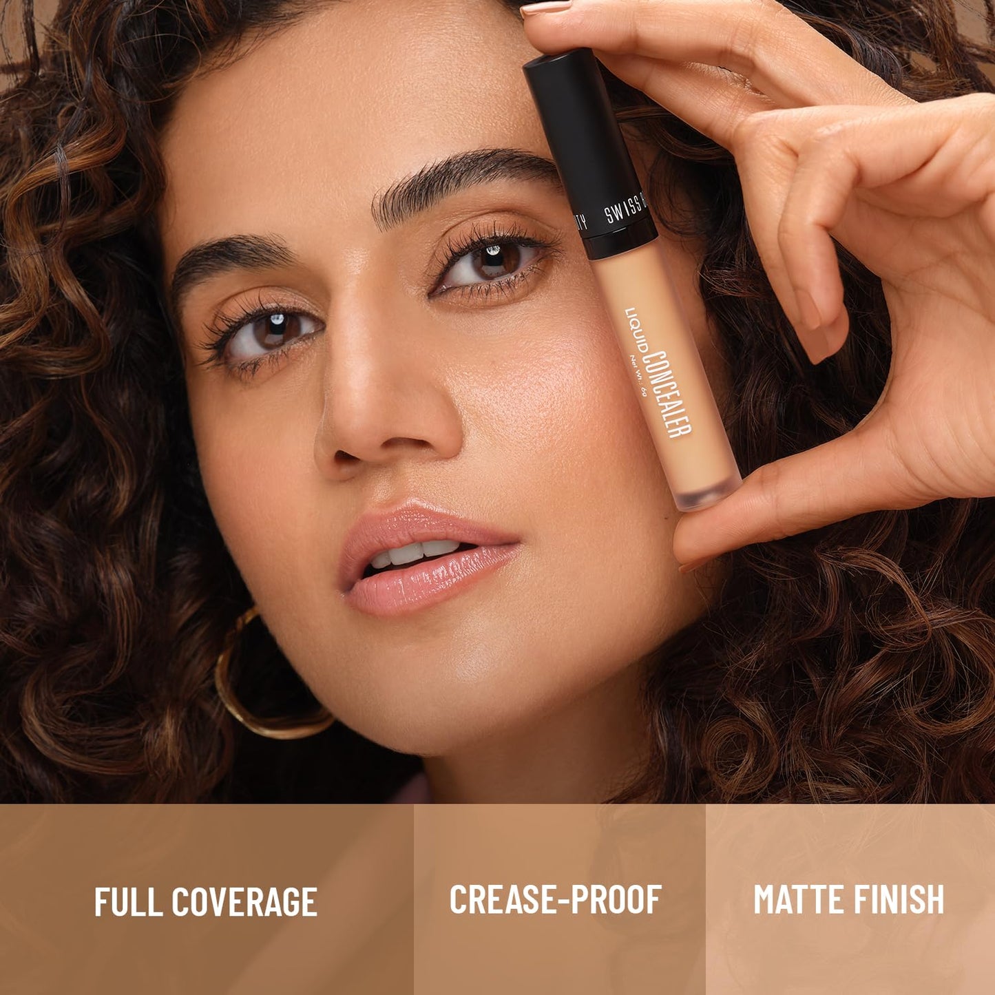 Swiss Beauty Liquid Light Weight Concealer With Full Coverage, Easily Blendable Concealer For Face Make-Up With Matte Finish | Shade- 04 Medium - Beige, 6g