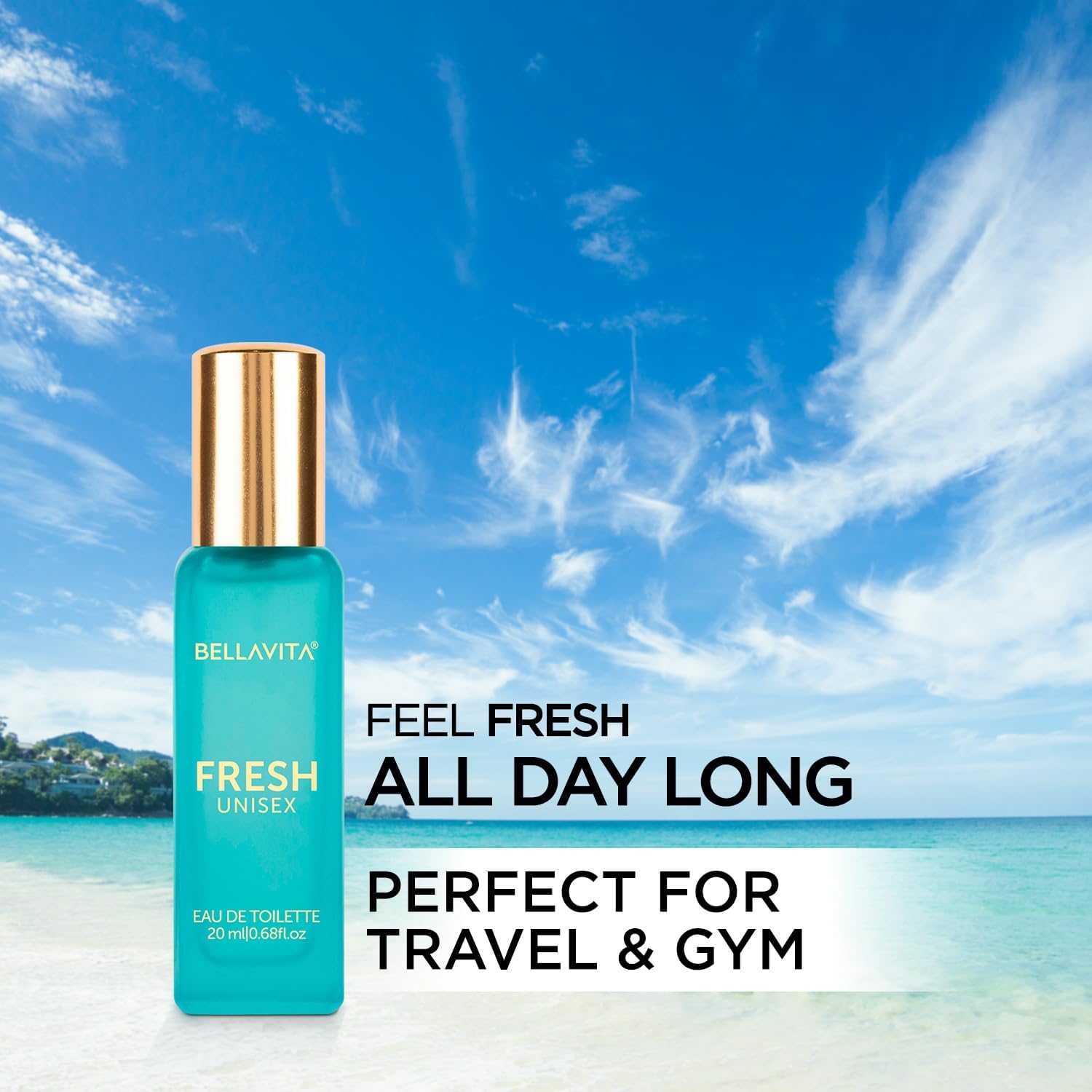BELLAVITA Skai Aquatic EDC & Fresh EDT | Long Lasting 2x20ml Perfume for Man and Woman | with Bergamot, Ylang Ylang, Pink Pepper | Premium Unisex Fragrance for Men & Women