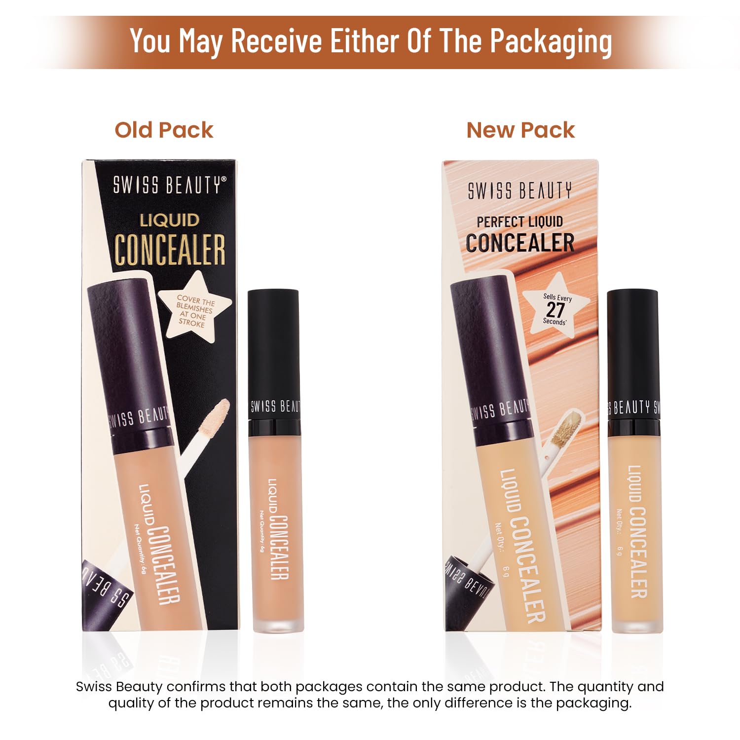 Swiss Beauty Liquid Light Weight Concealer With Full Coverage, Easily Blendable Concealer For Face Make-Up With Matte Finish | Shade- 04 Medium - Beige, 6g