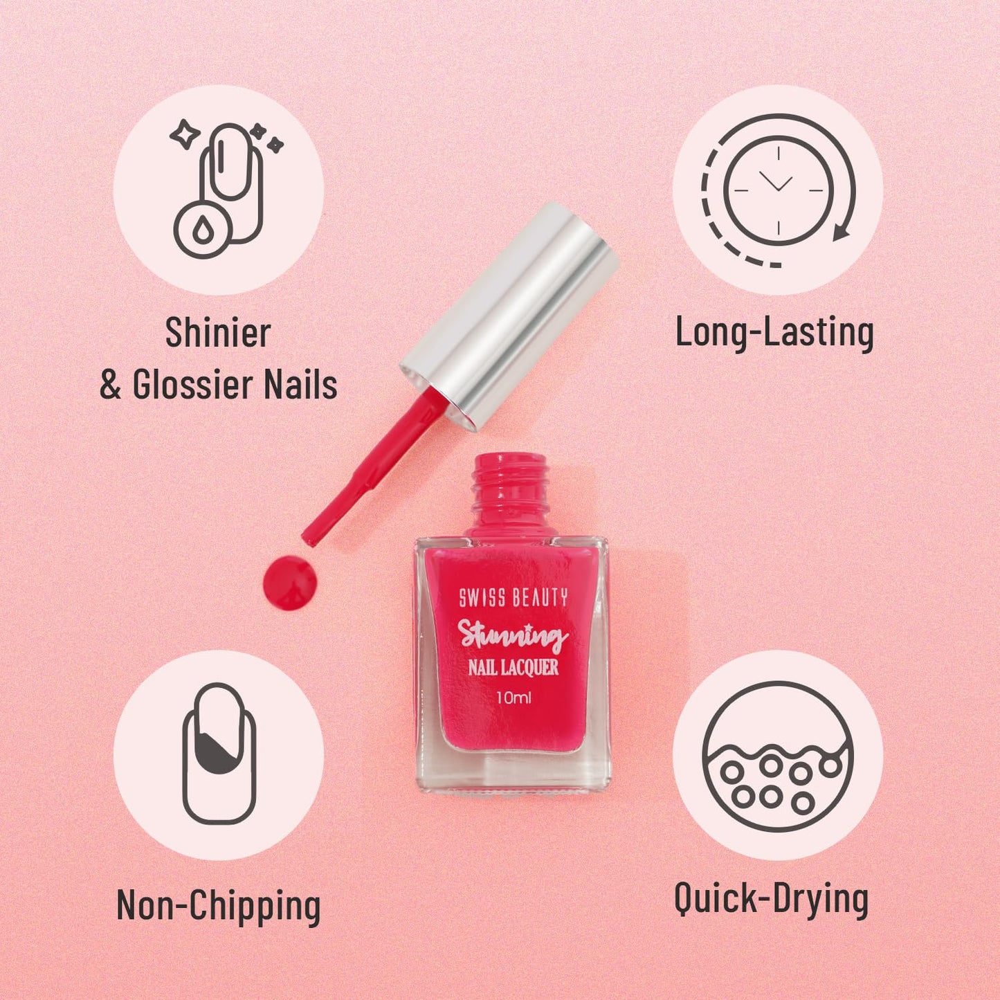 SWISS BEAUTY Stunning Matte Finish Nail Lacquer | Chip Resistant, Quick Drying Nail Paint | Highly Pigmented With High Shine Nail Polish | Shade - Brown Teddy,10 Ml