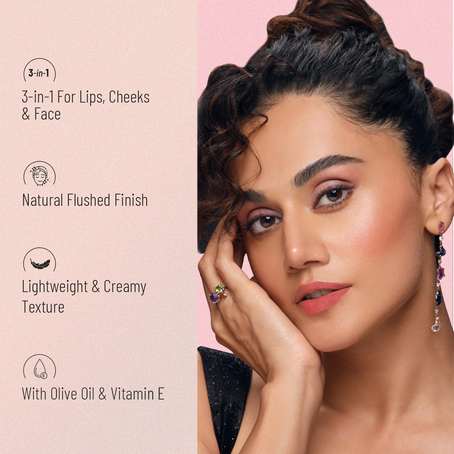 Swiss Beauty 3-in-1 Cream N'Tint for Lips,eyes and cheeks| Long lasting and easily blendable | With Jojoba oil and Glycerine | Shade - Fruity Fig, 8Gm|